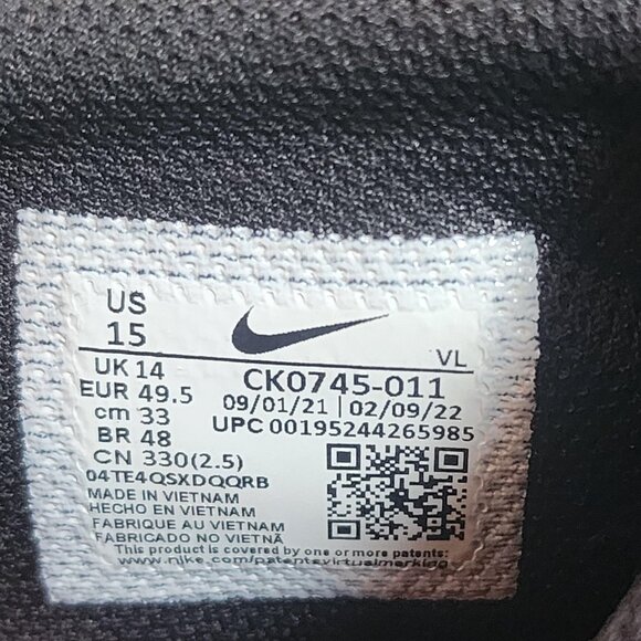 Nike Alpha Huarache Elite 3 Mid React Metal Baseball Cleats Mens 15 CK0745-011 - Picture 11 of 16